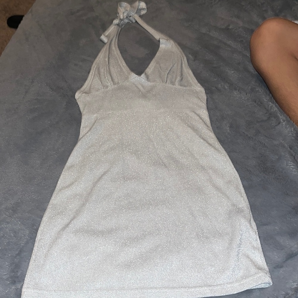 Mini silver shiney dress